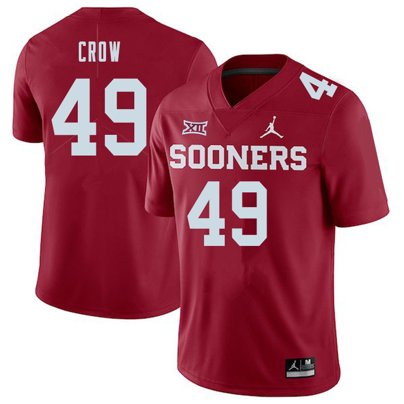 Jordan Brand Men #49 Andrew Crow Oklahoma Sooners College Football Jerseys Sale-Crimson